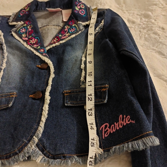 BARBIE GIRLS EMBROIDERED JEAN JACKET BLAZER - Picture 9 of 11